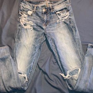 Distressed American eagle jeans